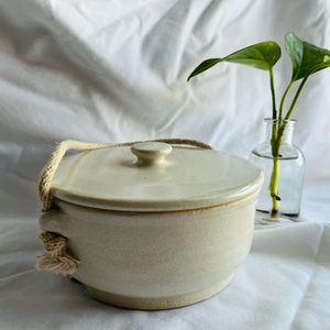 Japanese Ohwasha Pot/ Cream Japanese Cooking Pot